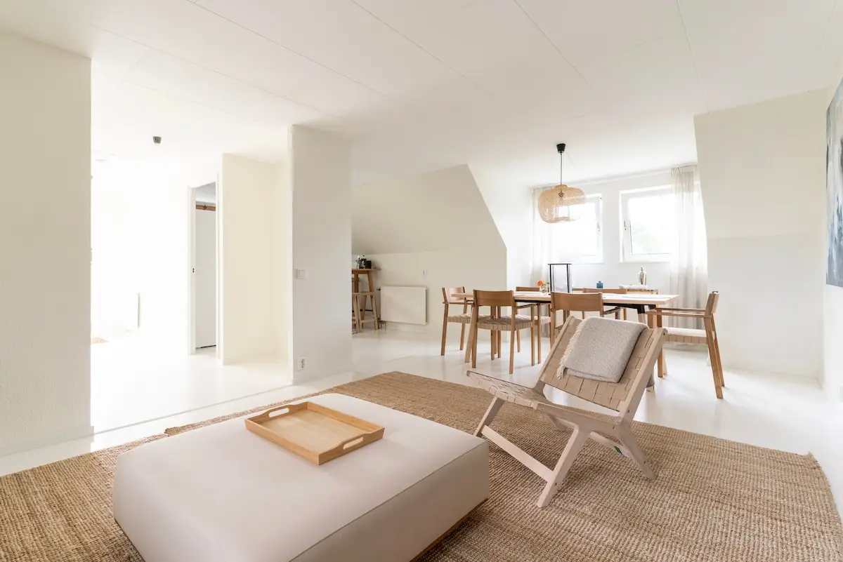 Bright living room with coastal atmosphere